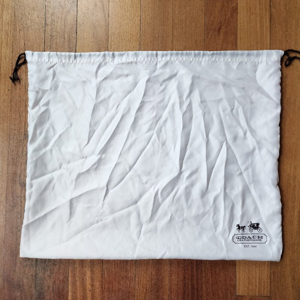 COACH White Silk Drawstring Dust Bag Size 23 x 18.5